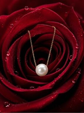 Royal Chain Inc. Jewelry 14K Gold  Single Pearl Chain 20” Chain